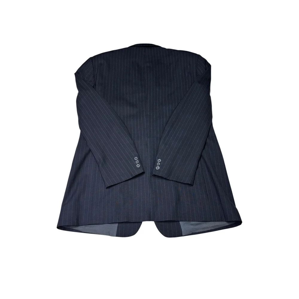 Brooks Brothers Mens 46‎ LG Navy Blue Pinstripe 100% Pure Wool Blazer Suit USA